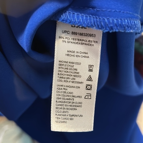 ABS Allen Schwartz Bright Blue Sleeveless Dress Shift L - Picture 6 of 6